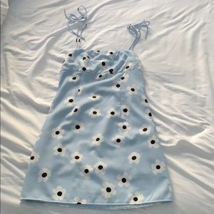 Self-tie Cami Mini Dress w/ flowers